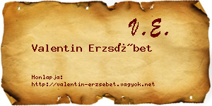 Valentin Erzsébet névjegykártya