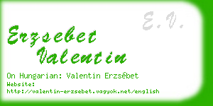 erzsebet valentin business card